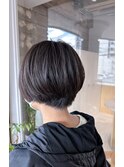 ショート 前下がりボブ レザーカット 丸み