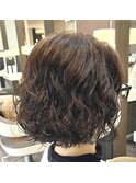 大人可愛いボブデジタルパーマゆるふわウエーブミディ20代30代