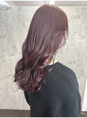 ２０代３０代/エクステロング/ボルドーカラー/伸ばしかけボブ