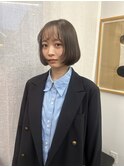 ブリーチなし/グレージュ/ボブ/丸みボブ