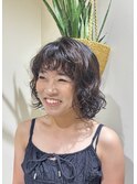 前髪もゆるっと!ボブウェーブパーマ
