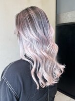 アルバム 銀座(ALBUM GINZA)&nbsp;おくれ毛ハイトーンデザインカラーロング_ba559192