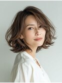 クラゲヘアー/小顔/ココアベージュ/オリーブグレー/川西