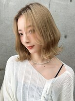 ロンドホットリップ 立川(Lond hot lip)&nbsp;ラテグレージュ顔周りレイヤーボブ韓国巻き結べるレイヤーカット