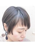 ショートバング×丸みショート。