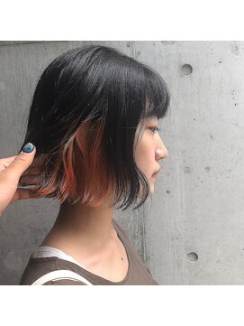 アコット(Acotto.) インナーカラー＊オレンジ　3Dカラー切りっぱなしボブ
