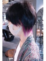 ロリム(RorriM)&nbsp;ウルフカット　インナーカラー　ベビーピンク　ダブルカラー