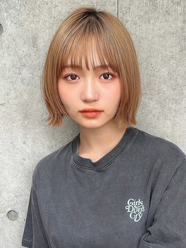 サロウィンフレンテ 新宿三丁目(SALOWIN Frente) 石塚／小顔前髪ぱっつんシースルー外ハネボブ10代20代30代新宿