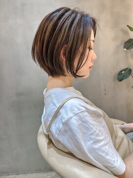 ロンド エスポワール 錦糸町(Lond espoir) 斜めバングデザインカラーシルキーベージュ【錦糸町/ショート】