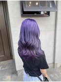 ロングレイヤーブリーチカラーラベンダーパープル