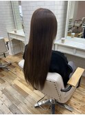 マロンベージュ10代20代メルティカラーロングヘア艶/暗めカラー