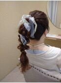 ハイポニーテール編み下ろし