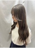 透明感グレージュ/岡山エクステ/シールエクステ/ハイトーン