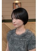 地毛風カラー/切りっぱなしボブ/ショートボブ[船橋]