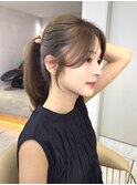 オリーブグレー/ボブ/顔周り/小顔/レイヤー/髪質改善/縮毛矯正