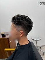 タメ(tame-)&nbsp;サーフカール/フェザーパーマ/ブルーブラック【都賀/メンズ】