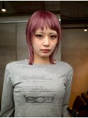 【GEEKS渋谷】ブリーチカラー/青みピンク/ハッシュカット/ウルフ