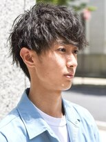 メリケンバーバーショップ コウベ(MERICAN BARBERSHOP KOBE)&nbsp;七三オールバックツイストパーマかき上げヘアコンマヘア