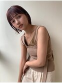 スリークボブ×ピンクベージュ【ベビーバング】01