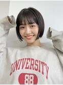 ナチュラルボブミニボブ前下がりボブ黒髪ショートボブ20代30代