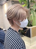 サンクプロジェクト(cinq PROJECT) 韓国風メンズミルクティーベージュダブルカラーハイトーンカラー