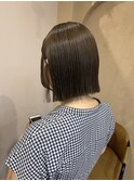 髪質改善イルミナカラーミルクティーベージュブリーチなしボブ