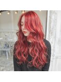 【Moana Lua】#レッド#ブリーチ#ダブルカラー#ケアブリーチ