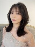 【フォルテ千鶴】黒髪/ボブルフ/ワンレン/小顔カット/ネビージュ
