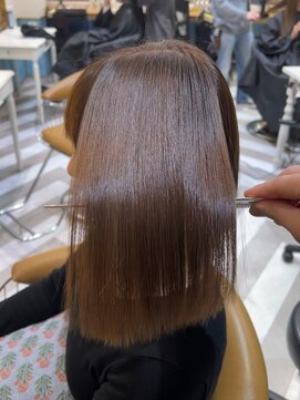 ロンドアベニール 北千住(Lond avenir) イメチェン外ハネボブ美髪ワイドバングレイヤー髪質改善縮毛矯正