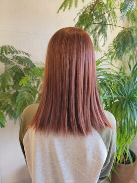 フゥカ 売市店(fuka) オレンジブラウン×韓国風ヘア×八戸美容室