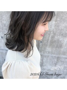 アンルーク ヘア(+1 unluke hair) [+1unluke]2026-SS/Green×beige