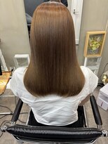 ファビ 渋谷(Fab)&nbsp;くびれヘア/暗めカラー/アプリコットオレンジ/縮毛矯正