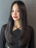 オレンジペコ(orange peco) ロングレイヤー ブルーブラック 髪質改善 艶髪 韓国ヘア 20代