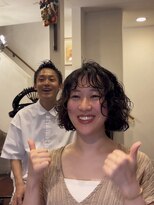 ヘアーサロンテン モトアザブ(hair salon Ten motoazabu) ミルクティーブロンド/ダークブルー/デジタルパーマ/麻布十番