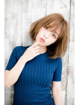 ヘアアンドスパ モーブ 世田谷(hair&SPA Mauve) ワンレングレージュひし形シルエット斜めバング切りっぱなしボブ
