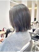 大人可愛い20代30代前下がり外はねボブ/結べるボブ/グレージュ