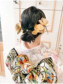 和装ヘア 振袖着付け まとめ髪シニヨン