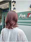 ブリーチなしピンクラベンダー 髪質改善トリートメントでツヤも