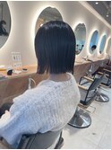 切りっぱなしボブ 縮毛矯正 ぱつっとボブ sn