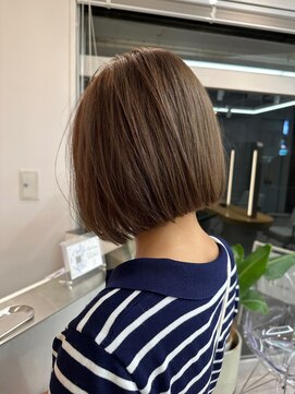 ソワ 錦糸町(soi) ベージュボブ_前髪パーマ_ぱっつん前髪