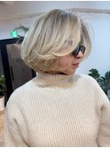 海外ブロンド×フレンチボブ
