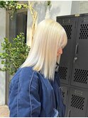 ホワイトブンロンドホワイトカラーハイトーンダブルブリーチ金髪