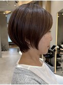 青山髪質改善カラーミディアムボブアッシュグレージュ50代60代