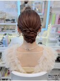 結婚式 二次会 お呼ばれ ゆるふわアップスタイル