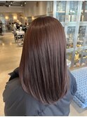 透明感◎暗めカラーブラウンの秋色うる艶ロング