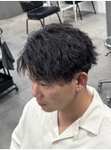 縦落ちパーマ/ツイスパ/センターパート/メンズパーマ