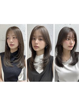 【完全マンツーマン接客☆】[人気No.2!小顔カット+ケアカラー＋Refaファインバブルspa+2stepTR￥9900]