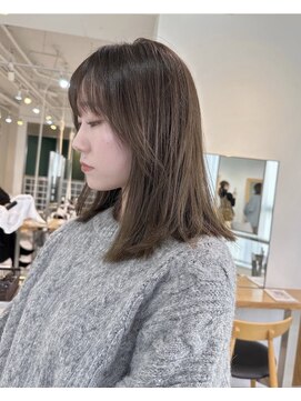 フィルムス 柏(FILMS) ミルクティーベージュ/レイヤーボブ/韓国巻き/顔周りカット/柏