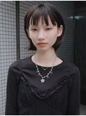 重いけど重くない/前髪ありブラウンボブ