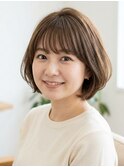 白髪ぼかし丸みボブ
